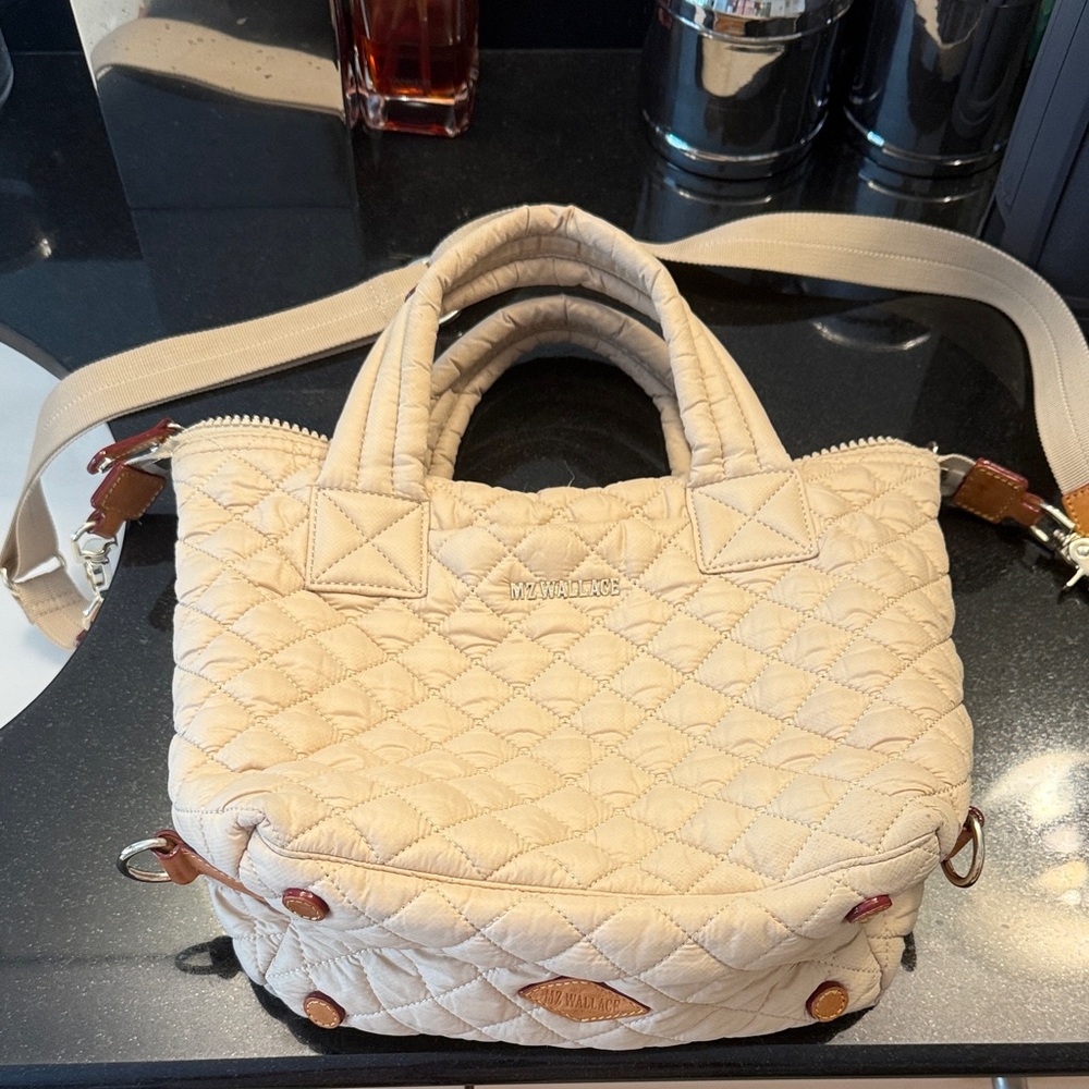 MZ Wallace Tan Quilted Shoulder Bag